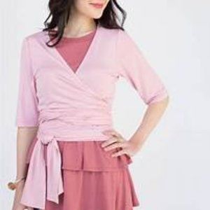 Agnes and Dora Pink Wrap top XL